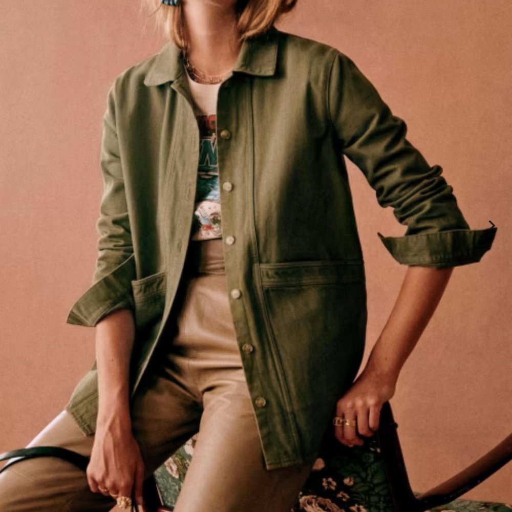 Sezane Will Jacket in Khaki Size XS